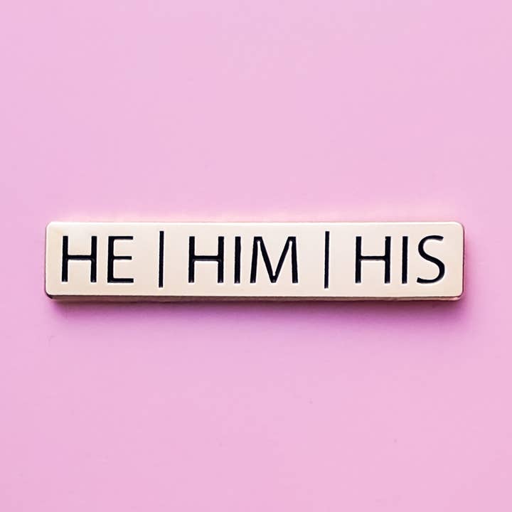 Han/honom/Hans Pronomen Pin för wholesale av Little Rainbow Paper Co