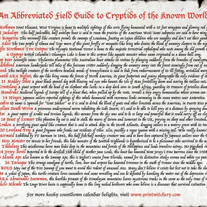 Print Witchery - Wholesale Adventskalender - Countdown-kalender voor cryptiden en wezens2