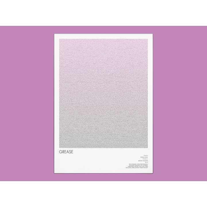 Poster de Arte do Roteiro Graxa, Gradiente Moderno, Decoração de Parede por atacado de Fade Out Prints