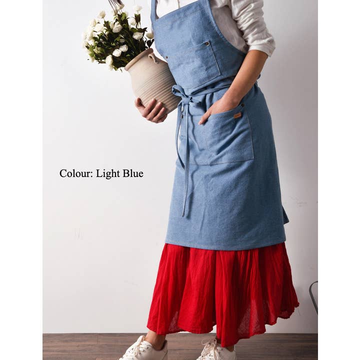 Gohobi (We cover U.S. import duties) - Wholesale Apron - Gohobi Nordic Denim Kitchen Apron3