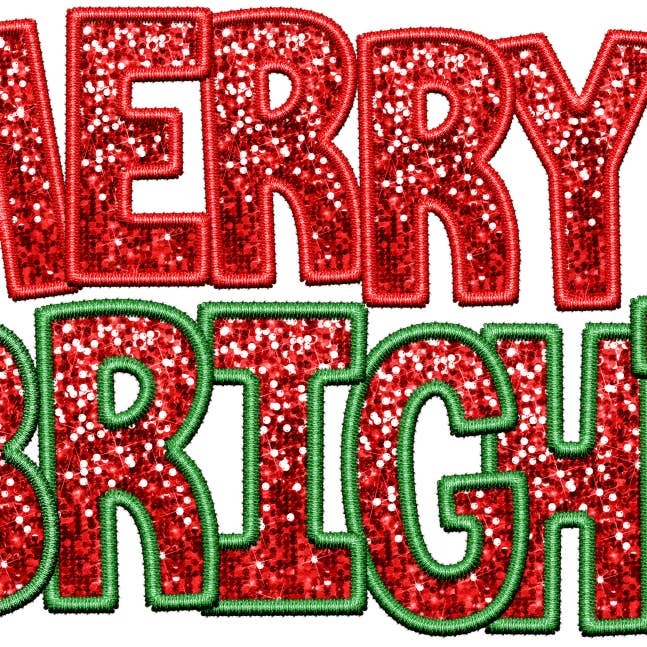 M2B Designs - Wholesale Sublimation Transfer - Merry and Bright Faux Sequin DTF Transfer
