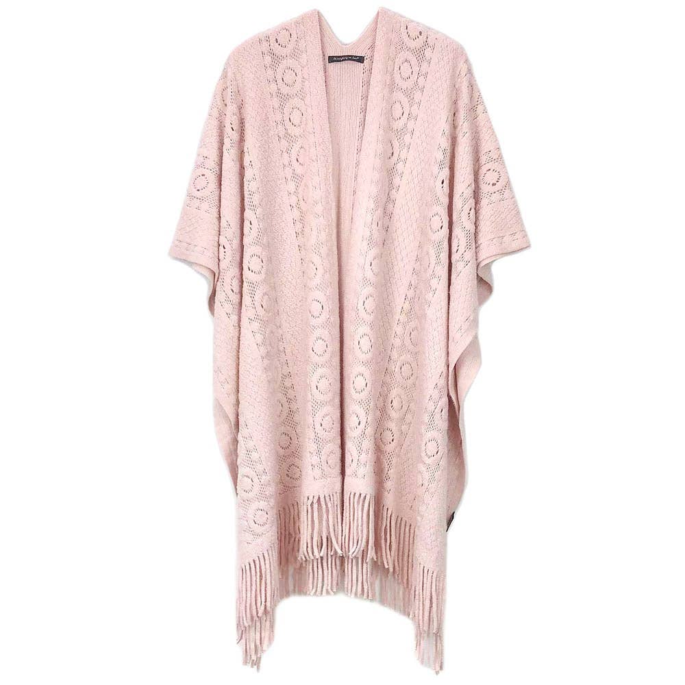Sensibling Corp. - Vendita all'ingrosso Poncho - Donna - Poncho Ruana all'uncinetto solido6