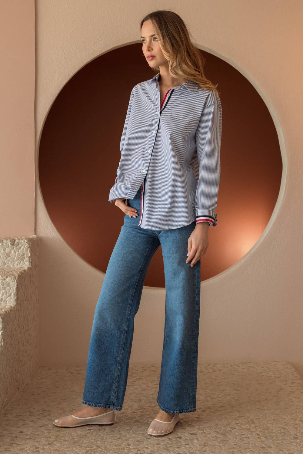 Joh Apparel – wholesale Blouse – Women’s – Jasmine Cotton Pinstripe Shirt8