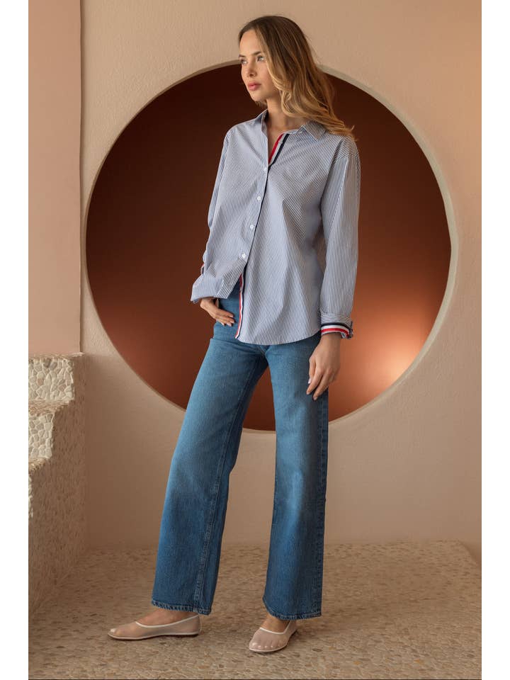 Joh Apparel – wholesale Blouse – Women’s – Jasmine Cotton Pinstripe Shirt8