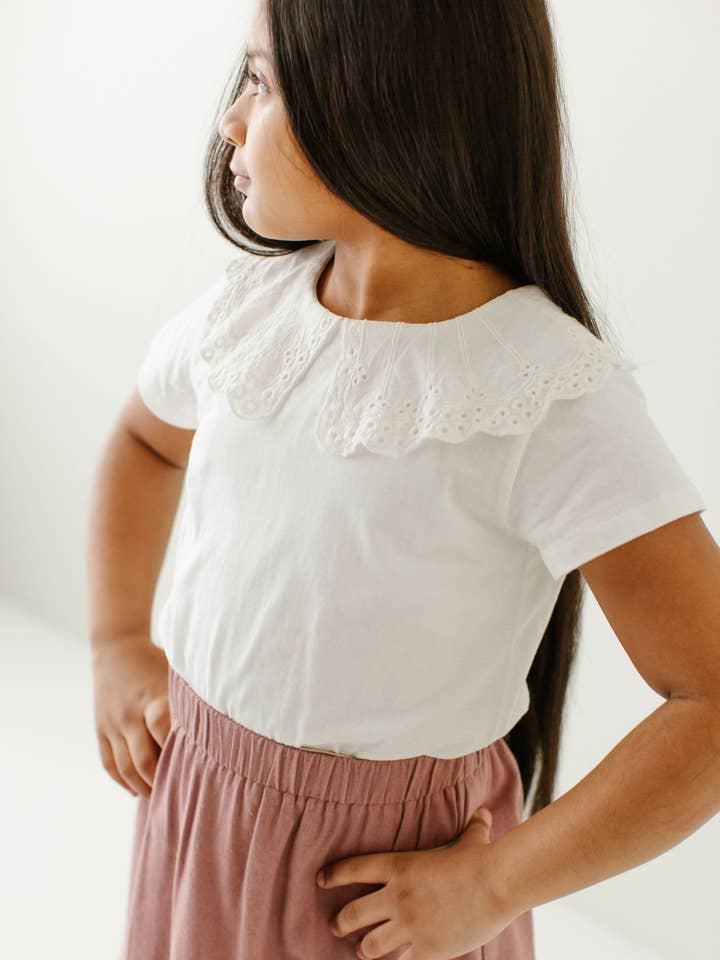 'Mallory' Girl Eyelet Collared Top FINAL SALE for wholesale by The Main Street Exchange