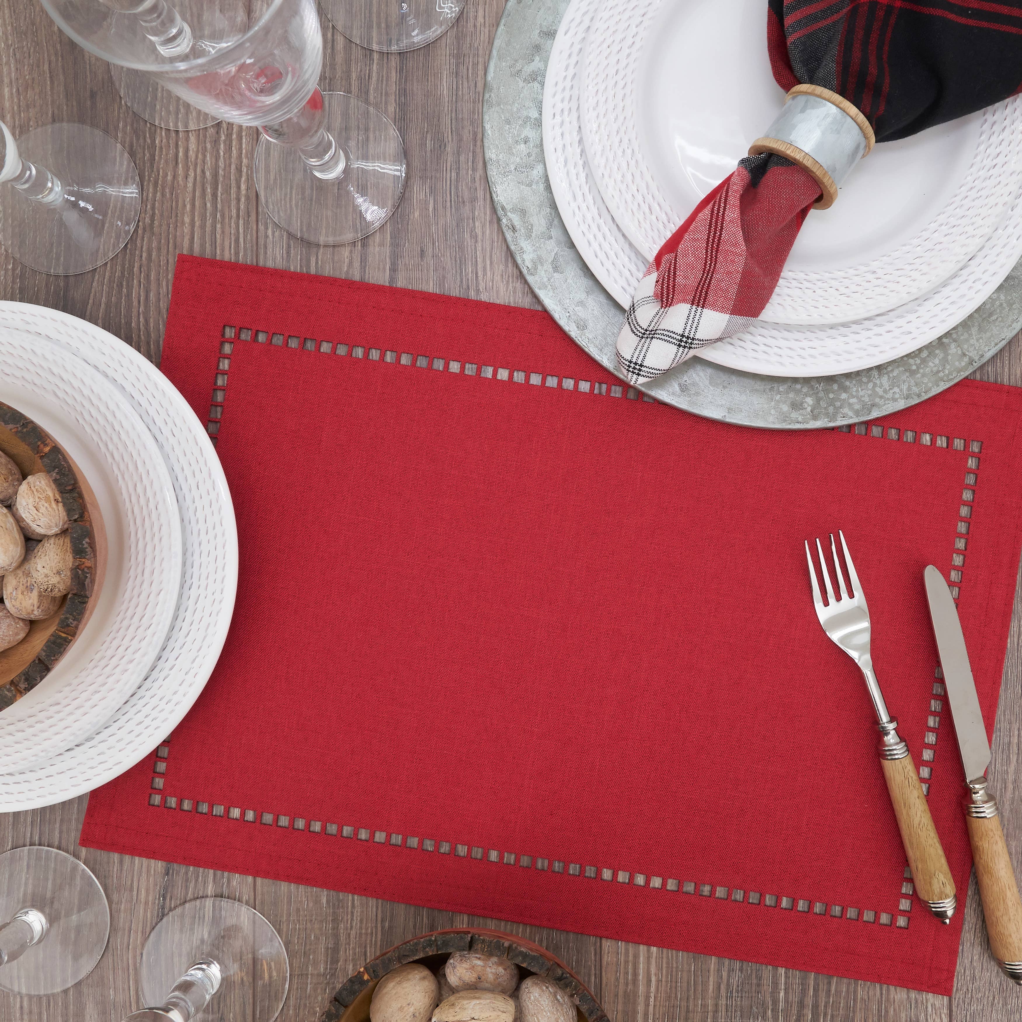 Saro Lifestyle - Wholesale Placemat - Laser-Cut Hemstitch Placemat19