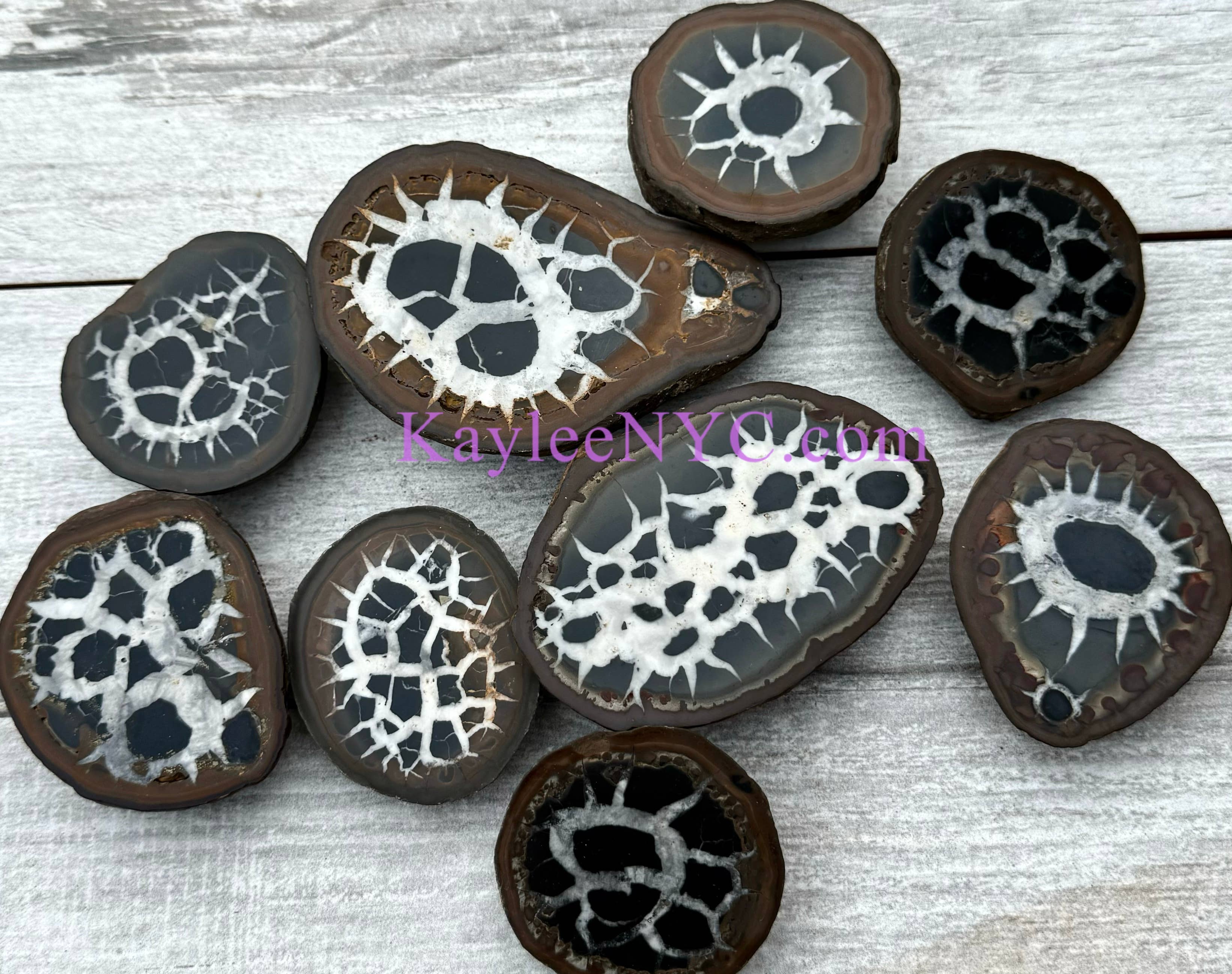 KayleeNYC - Wholesale Spiritual Stone/Crystal - 2 lbs Natural Septarian Nodule Slab Crystals Healing3