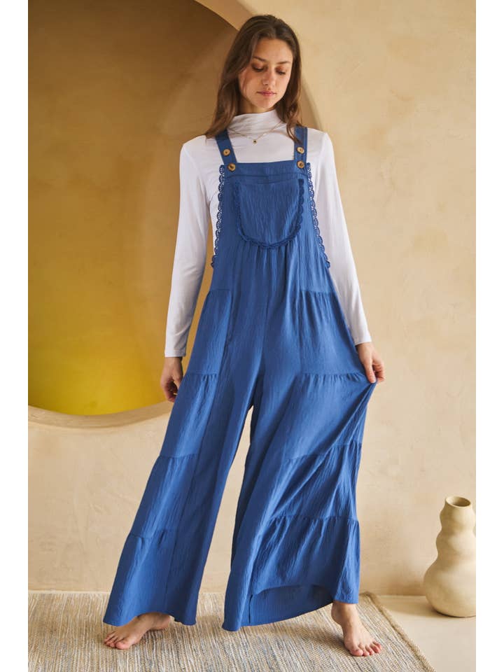 Oddi - Wholesale Jumpsuit - Women's - Solid Airflow Tired Wide Leg Overall Jumpsuit5