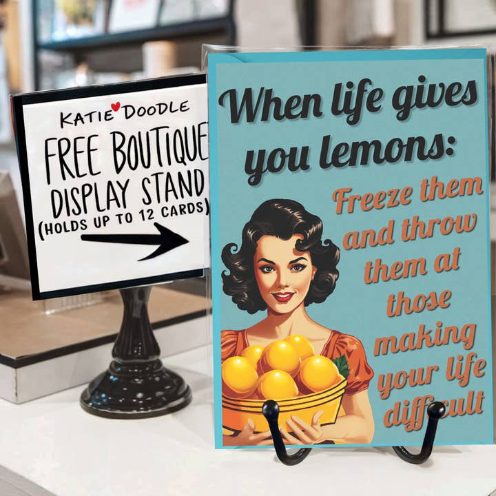 Katie Doodle | Boutique Greeting Cards & Birthday Gifts - Wholesale Thinking of You Card - Funny Thinking of You Cards with FREE Retail Display Stand