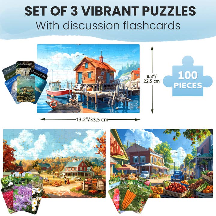 QUOKKA - Wholesale Puzzle - Adult - Dementia Puzzles for Elderly with cards | 3xSET