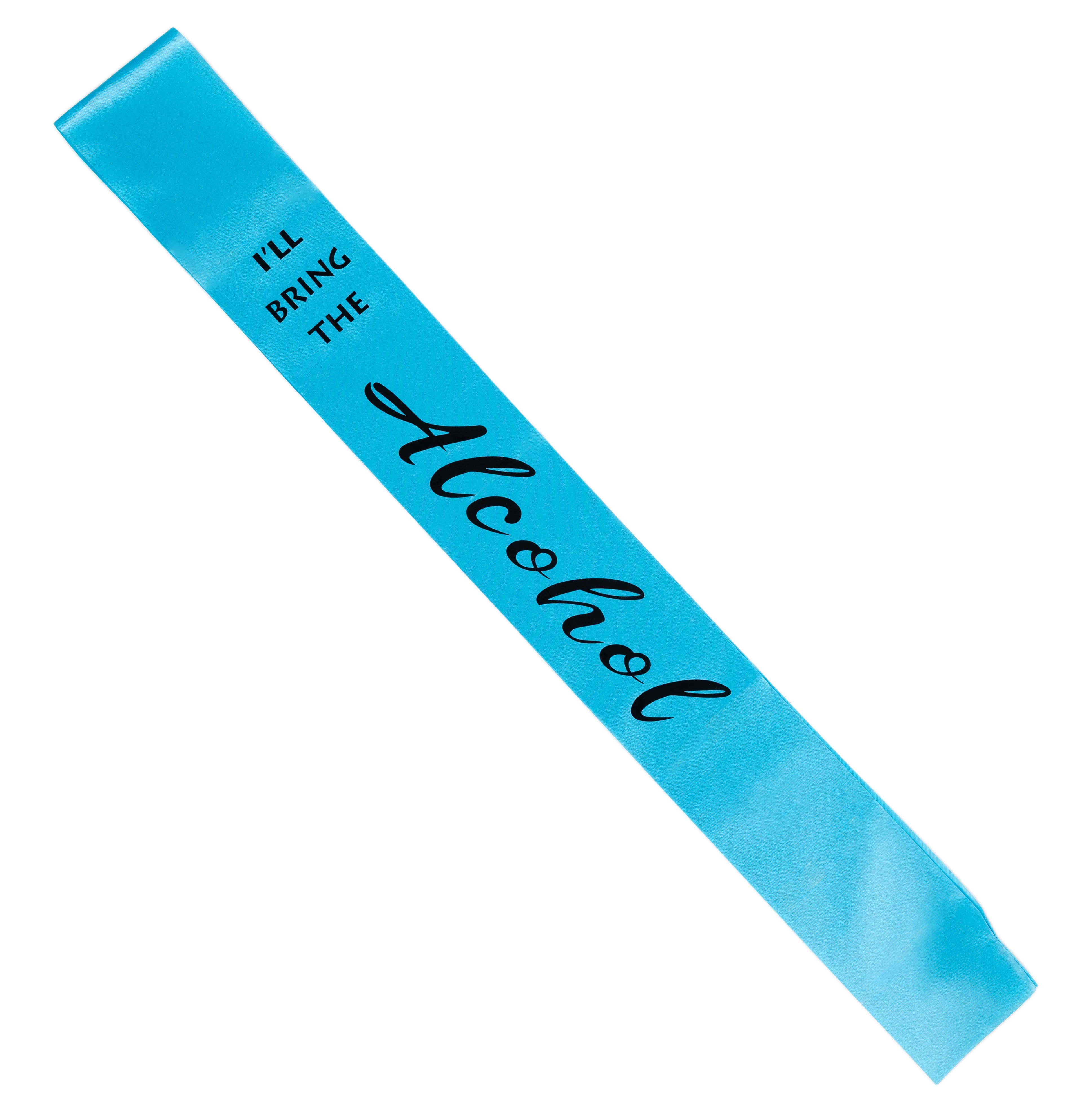 Funky Junque – wholesale Party gift – Bridal Sash - I'll bring the - Alcohol (Aqua)1