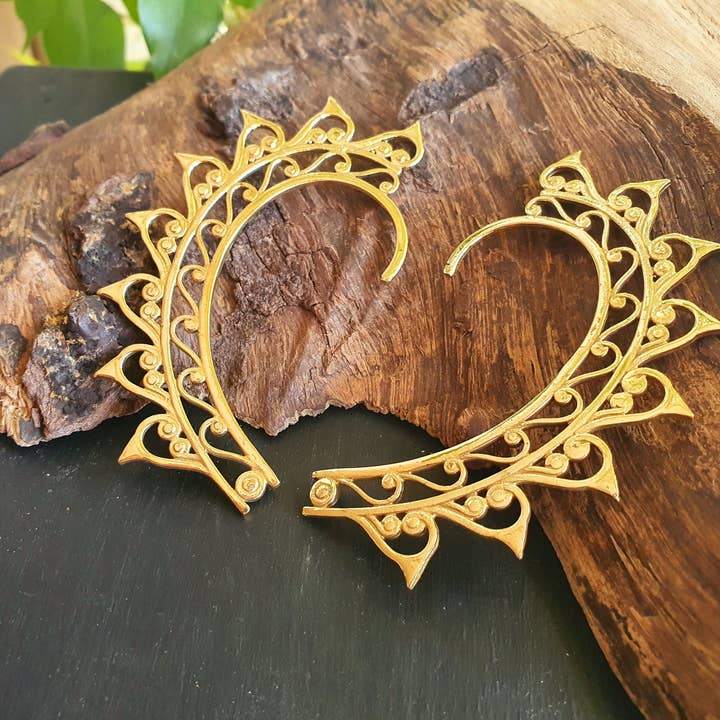 Gyllene öronmuff mässing / Cosplay / Kostym / Boho / Unisex / Herrsmycken / Maskerad / Stam / Festival smycken / för wholesale av Kaali Boutique