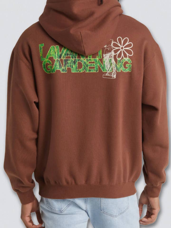 BROWN Avant Gardening Grass Graphic Pullover Hoodie for wholesale on Faire