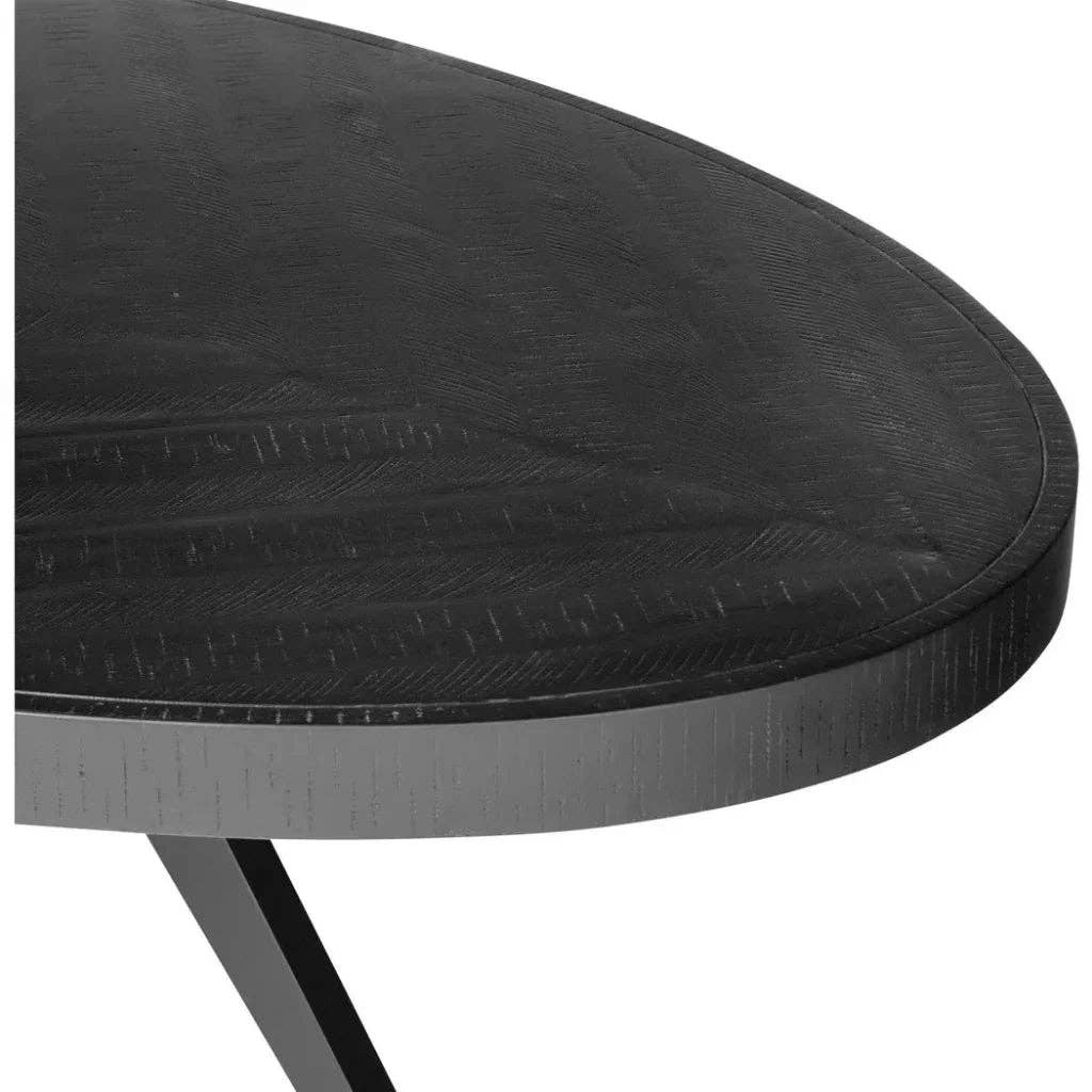 LOOMLAN – wholesale Sidobord – Parq trä svart oval matbord7