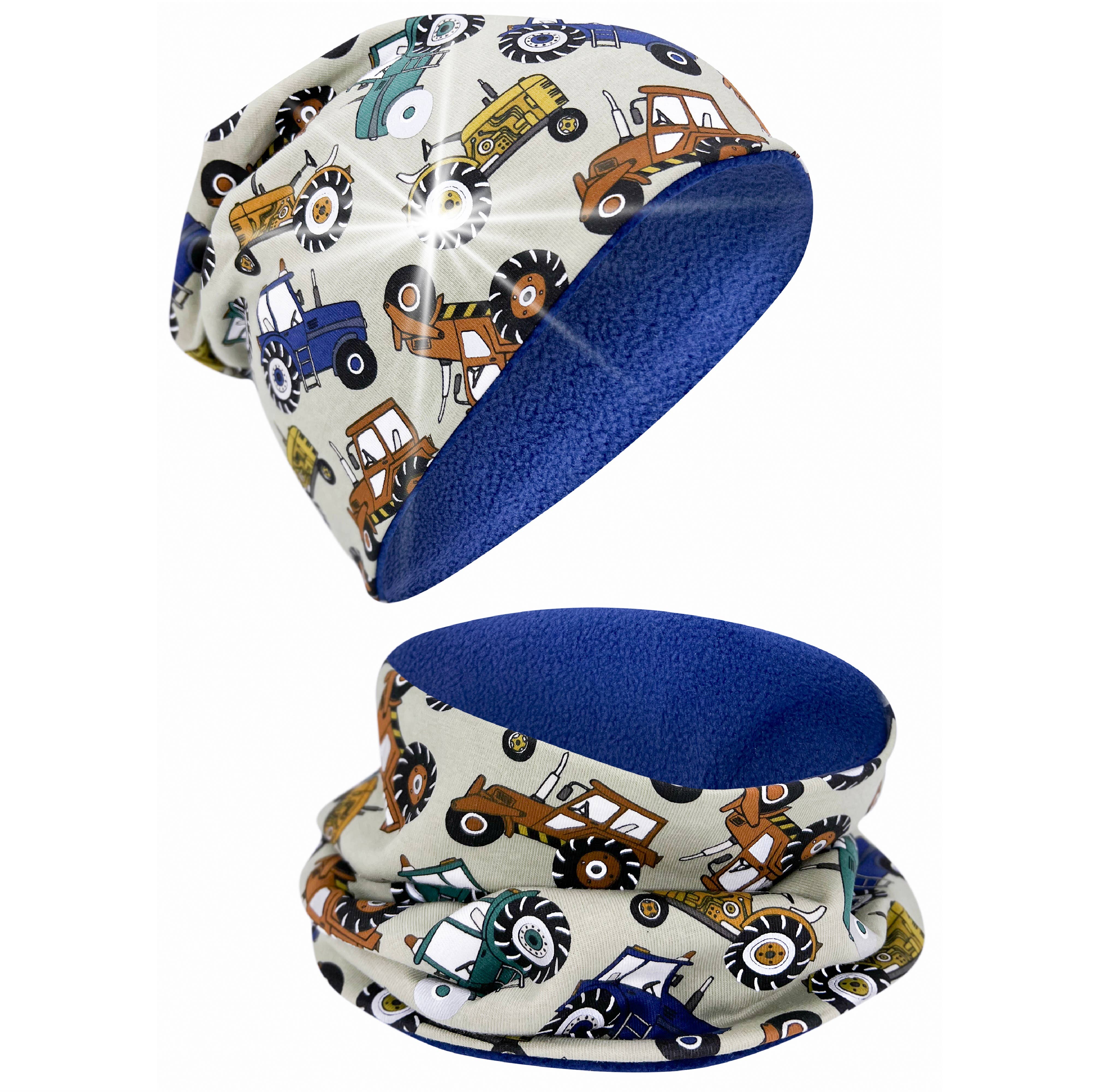 HECKBO – wholesale Mössa - Barn – 360° Reflektor Beanie & Loop - Traktor - Fleece insida0