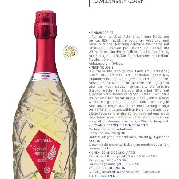 Metina SAS - Wholesale Champagne/Sparkling Wine - Tiemo Prosecco Treviso DOC Astoria Sparkling wines 75 cl.2