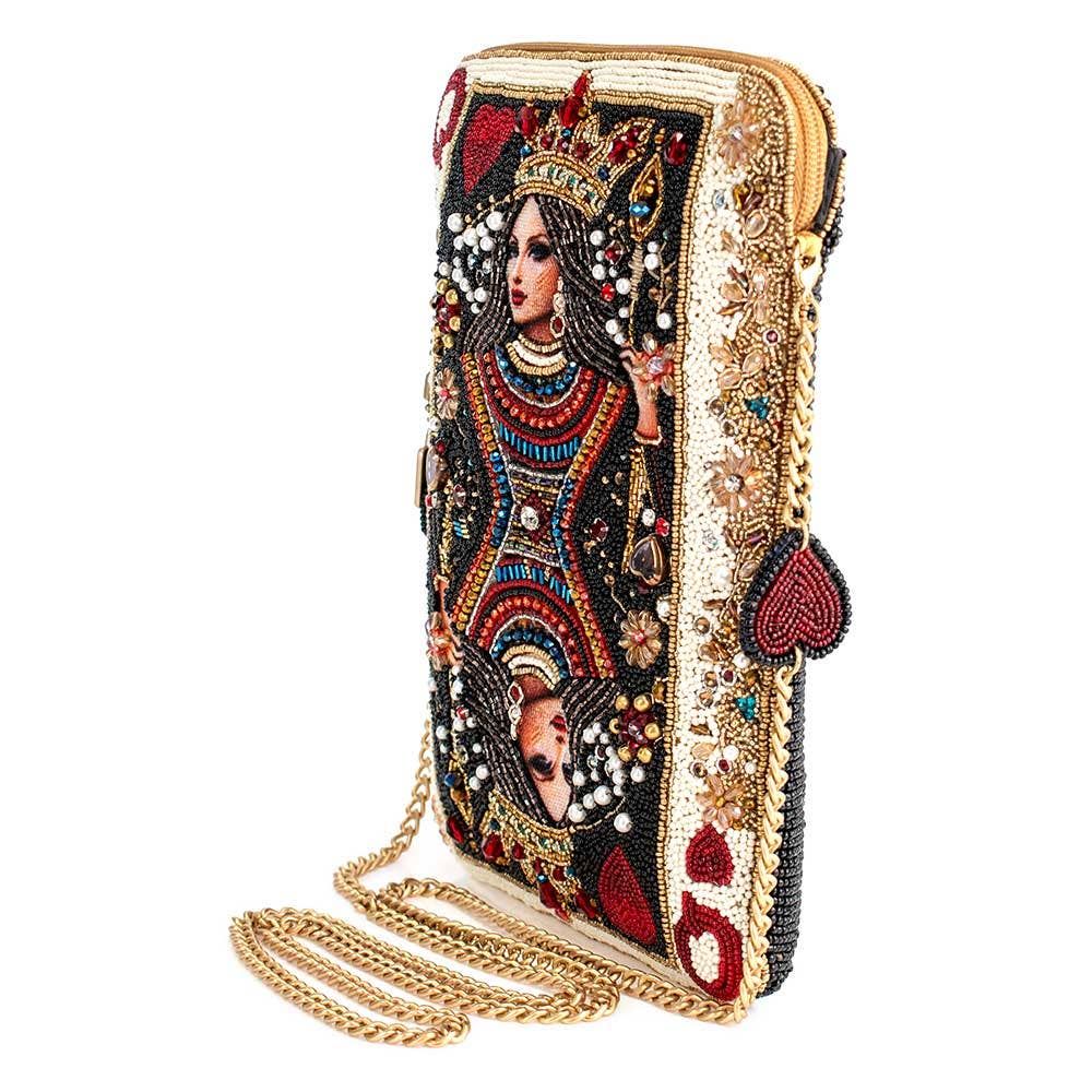 Mary Frances Accessories - Wholesale Crossbody Bag - Women's - The Queen Beaded Queen Playing Card Mini Crossbody Clutch3