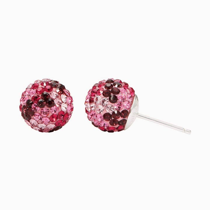 Rose Pink Camo Sparkle Ball™ Stud Earrings for wholesale by Hillberg & Berk