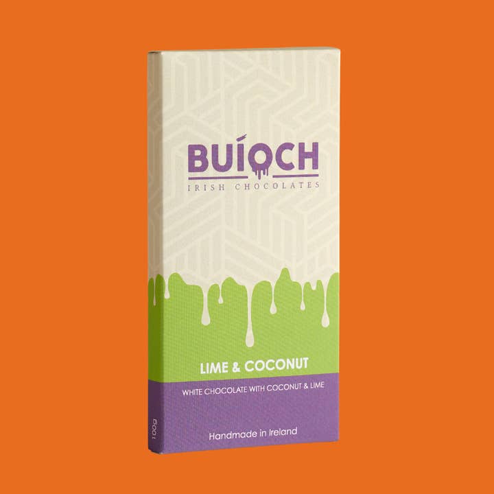 Buíoch Irish Chocolates - Wholesale Chocolate Bar - Lime & Coconut Bar1