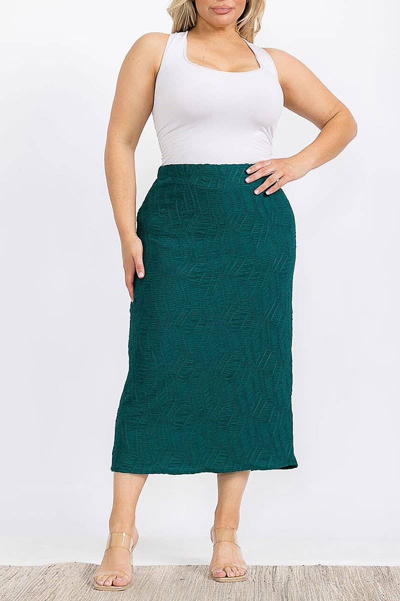 ROUSSEAU – Engroshandel Nederdel - Dame – MAKSINEDERDEL MED ELASTISK TALJE OG RYNKEDETALJER6