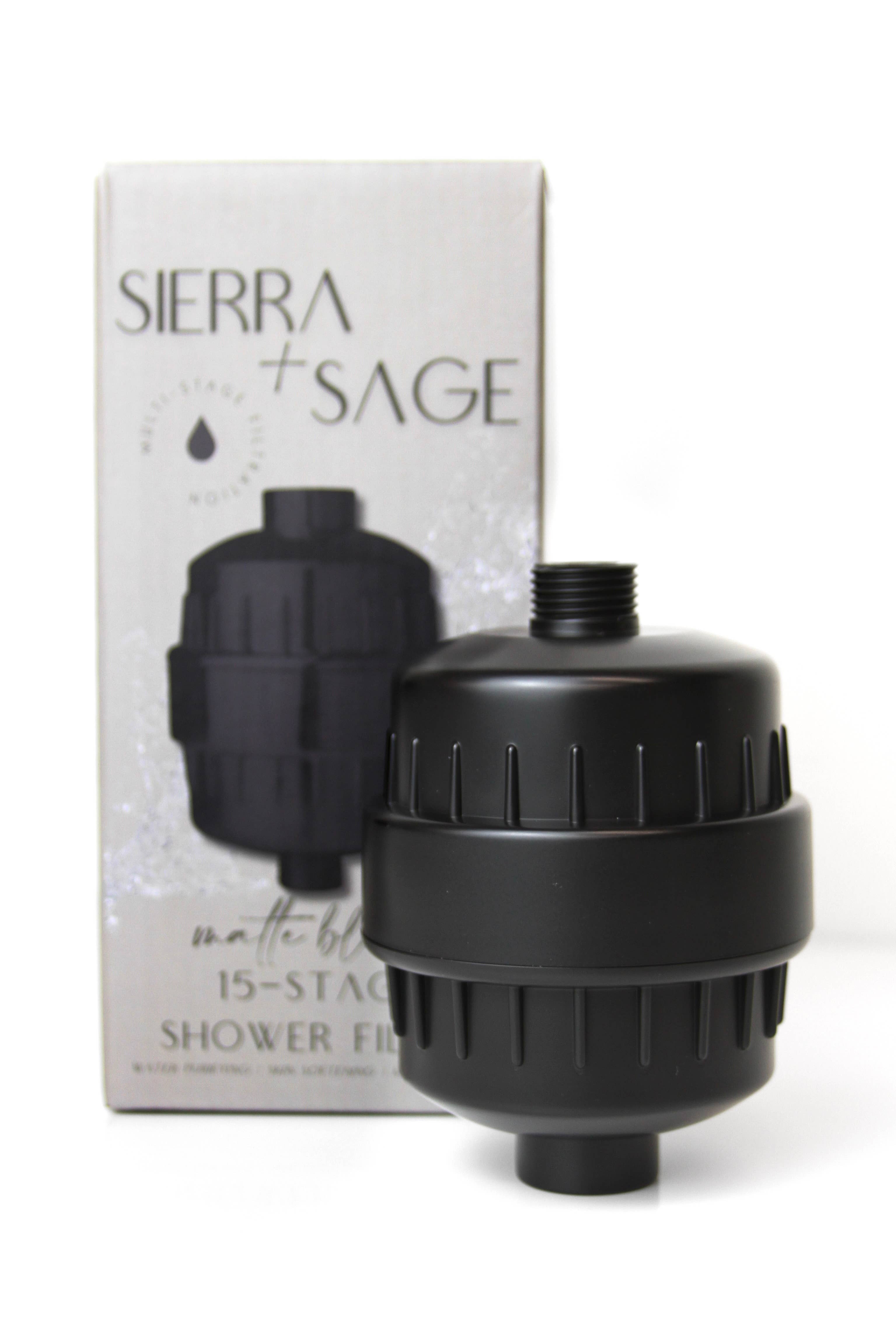 Sierra & Sage - Wholesale Shower Head - 15-Stage Shower Filter Matte Black1