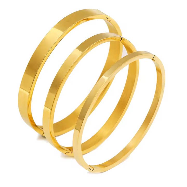 Gold Effortless bangle for wholesale by Glam Bar Bazaar