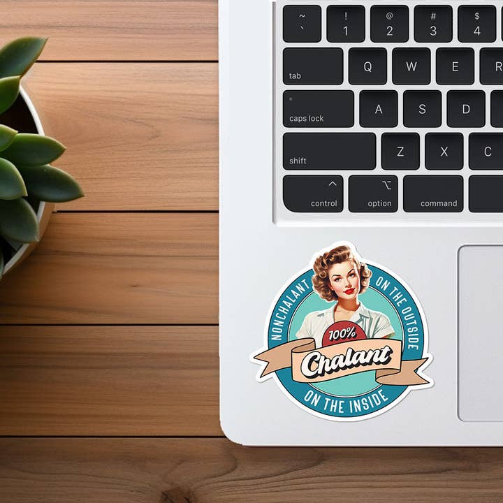 Missional Merch - Wholesale Sticker - Nonchalant / 100% Chalant | Funny Sticker | Vintage Woman