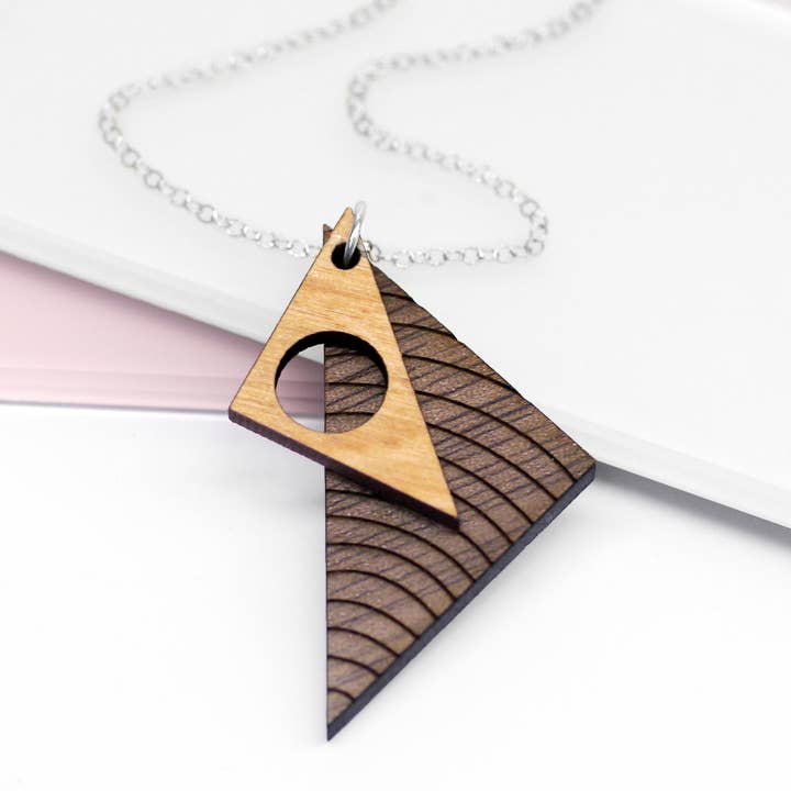 Duo Triangle Cut Out Necklace for wholesale by Joanna Emily