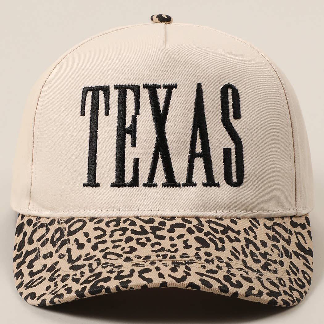 Fashion City - Wholesale Trucker Hat - Unisex - TEXAS Embroidery Leopard Two-Tone Trucker Hat19