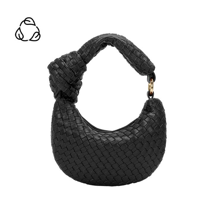 Melie Bianco - Wholesale Top Handle Bag - Women's - Brigitte Black Recycled Vegan Bag Charm