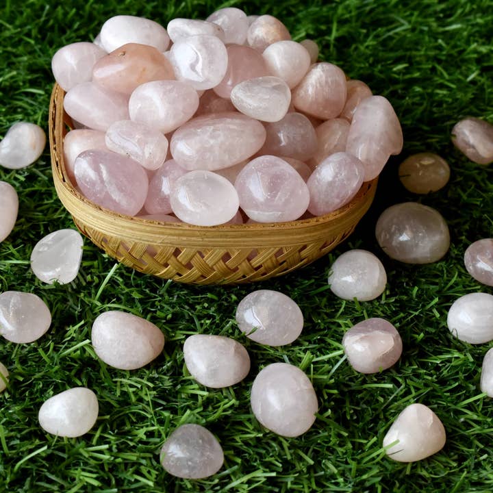 AK Healing Crystals – Engroshandel Spirituelle sten og krystaller – 1 Pc Rose Quartz Poleret Tumbled Stone, Helbredende Ædelsten