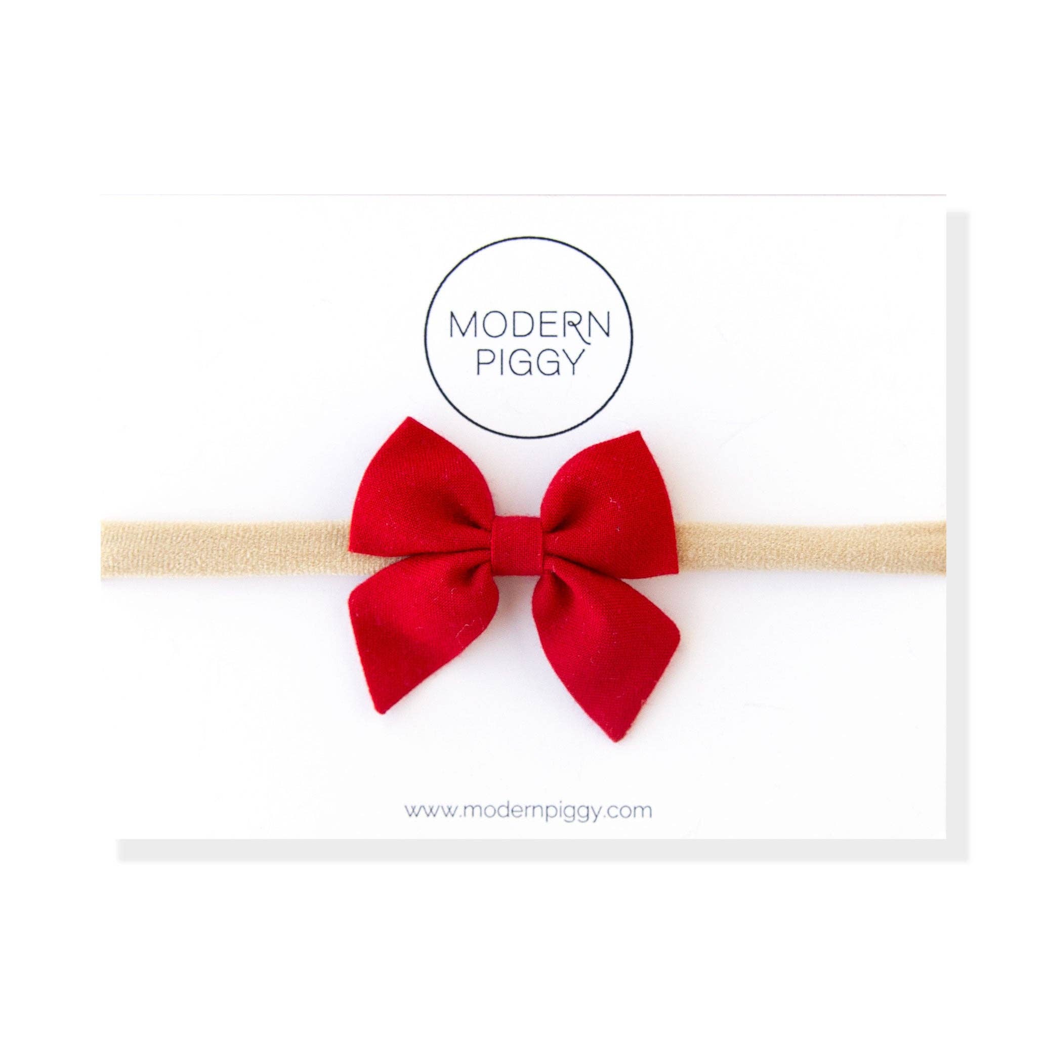 Modern Piggy - Wholesale Hair Bow - Baby - Red | Mini Piggy Bow