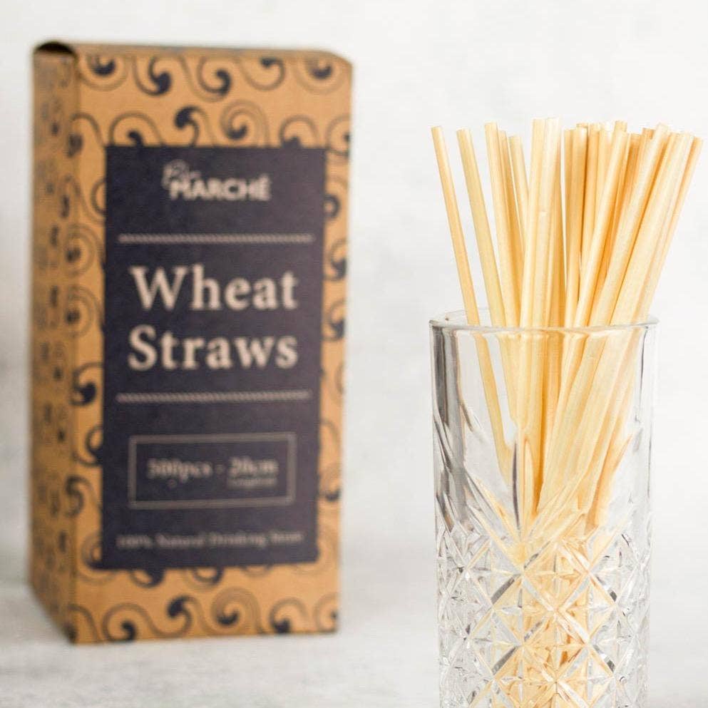 Blue Marché - Wholesale Rietjes - Wheat Straw / 20cm (long drinks/500pcs.)0
