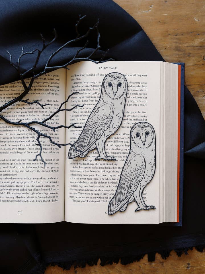 Marcador de couro sintético de coruja de neve por atacado de The Bookish Atelier