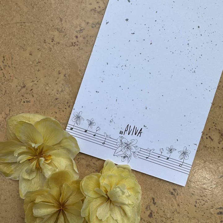 AVIVA TU LLC - Wholesale Stationery/Notecard Set - Notecards-Botanical Music Instruments20