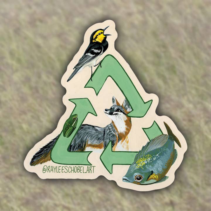 Recycle For The Wildlife Sticker for wholesale by Raylee Schobel
