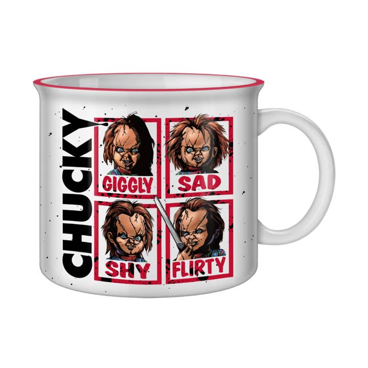 Chucky Emotions 20oz Ceramic Camper Mug for wholesale by Silver Buffalo
