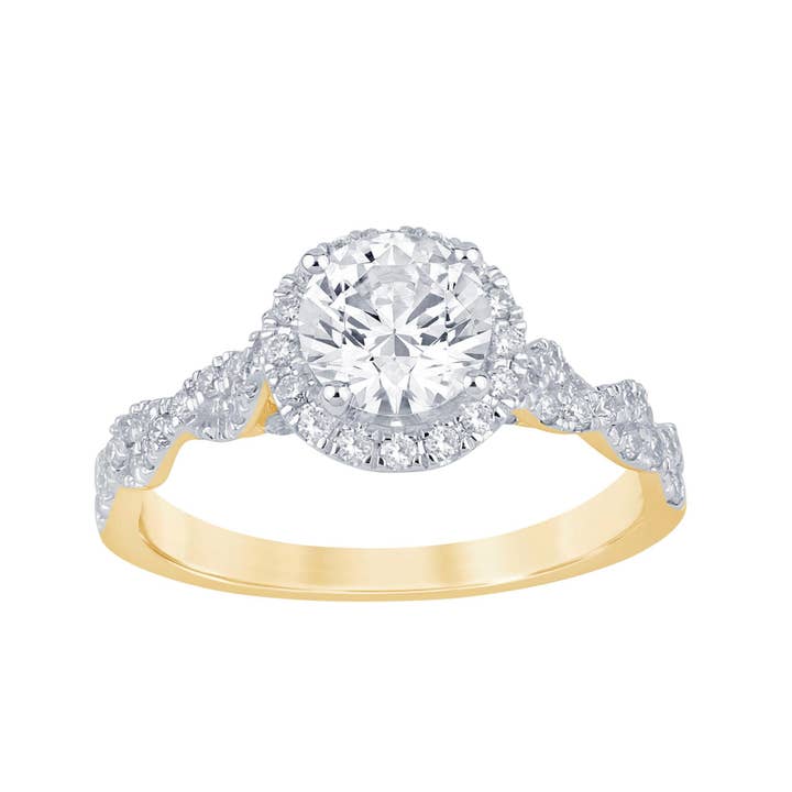 1,45 CTW Laborgezüchteter Diamant-Verlobungsring in 14 Kt Gold für den Großhandel von White Rock