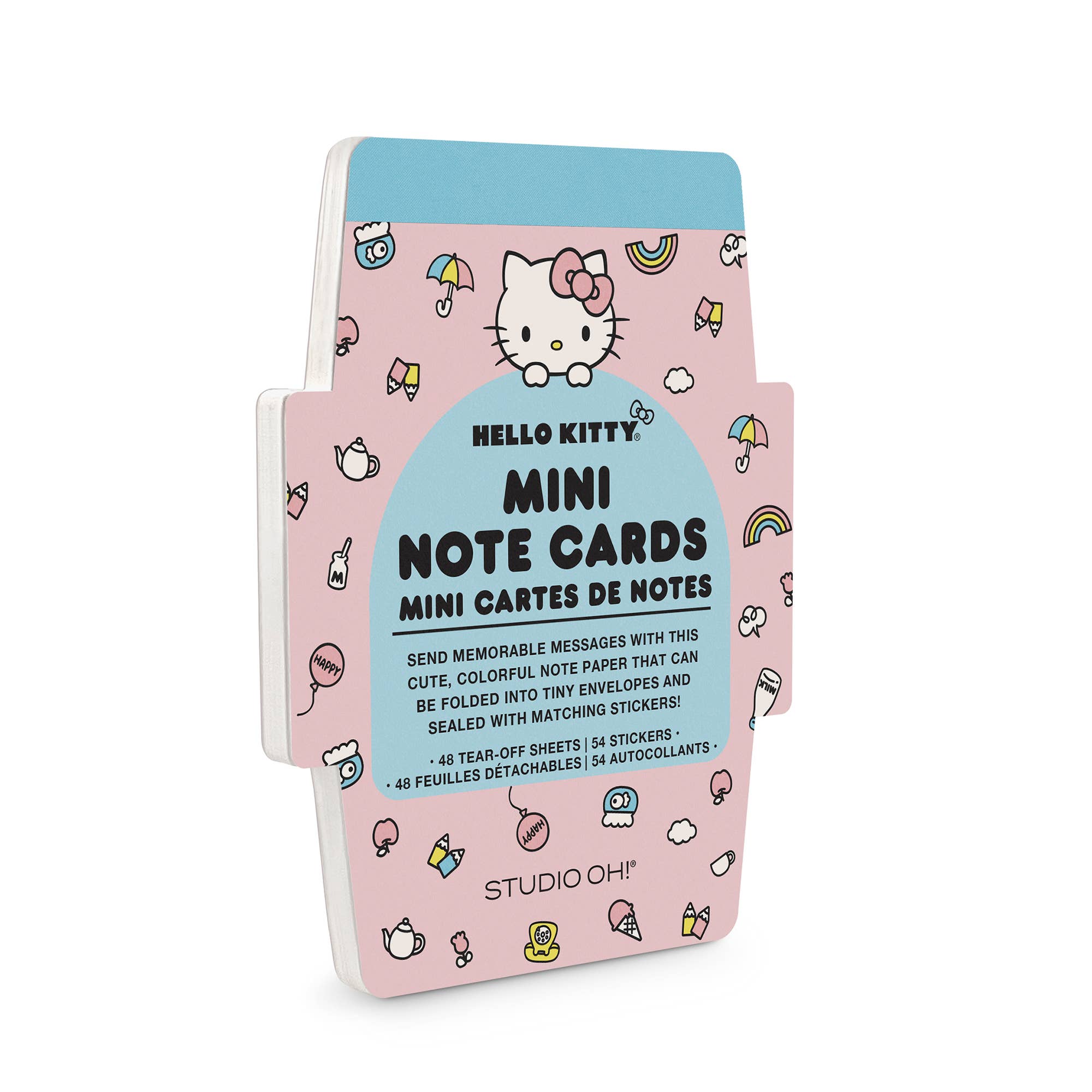 Studio Oh! - Wholesale Stationery/Notecard Set - Hello Kitty Classic Pink Mini Note Cards with Stickers1