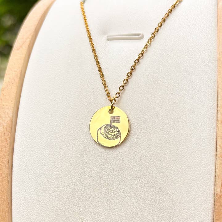 Arthousefern - Wholesale Pendant/Charm Necklace - Cinnamon bun necklace - Stainless Steel