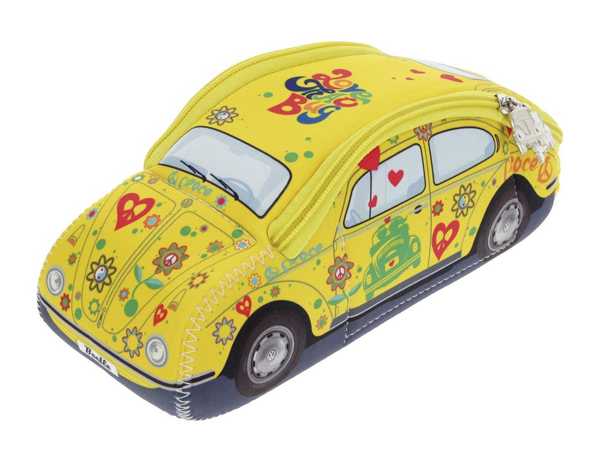 VW Collection by BRISA - Wholesale Toiletry Bag - Unisex - VW Beetle Travel Outdoor Toiletry Bag Pencil Case –Flower(S)
