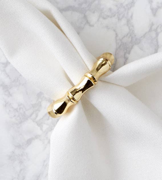 Design Imports - Wholesale Napkin Ring - Gold Bamboo Napkin Ring1