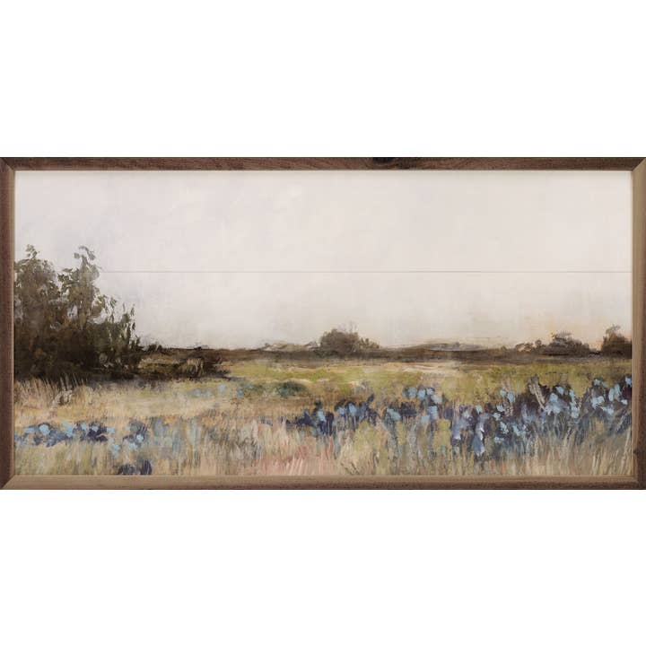 Kendrick Home - Wholesale Art Print - Moody Field 3 Blue Flowers By Nina Blue