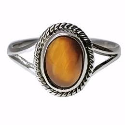 Tiger Eye Stone Sterling Silver Ring for wholesale by Amberman