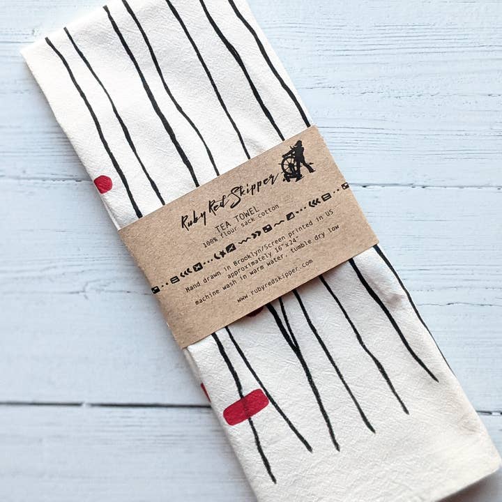 Ruby Red Skipper - Wholesale Theedoek - Zwart/rood abstracte theedoek2