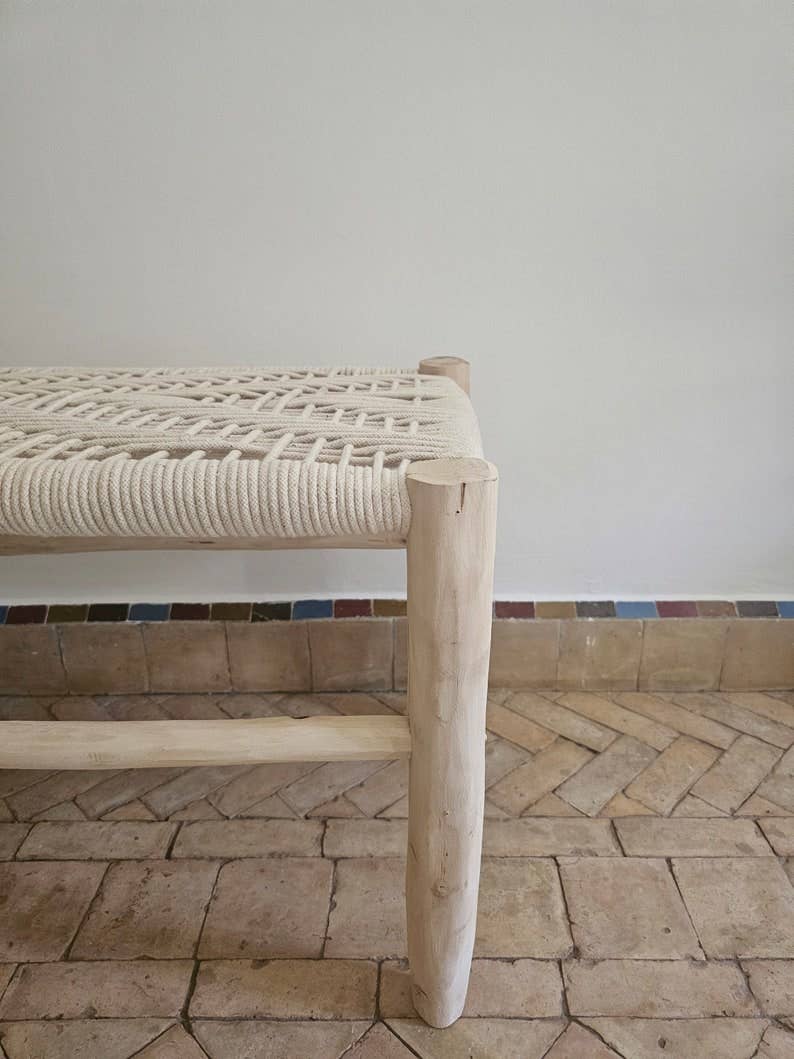 Melecraft - Wholesale Cord - Moroccan Bench with Beige Woven Cord2