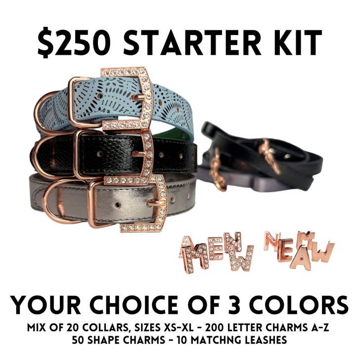 House of FurBaby - Wholesale Pet Collar - Cat/Dog - DIY Pet Collar Bar Starter Pack - Rose Gold