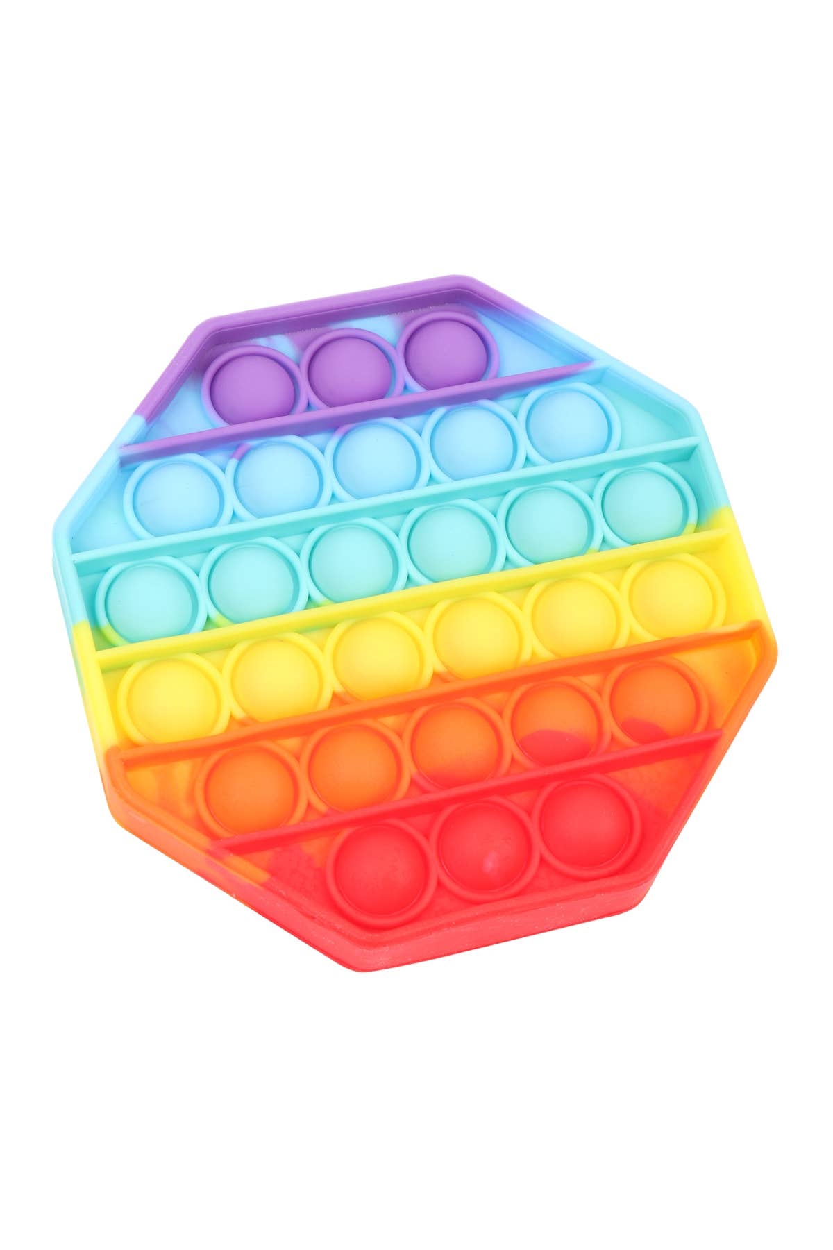 MIX COLOR Rainbow Octagon Push Pop Bubble Fidget Toy for wholesale on Faire1