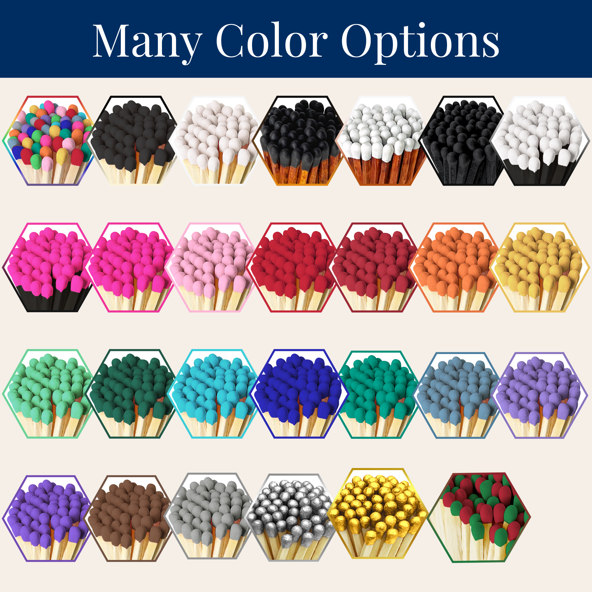 Thankful Greetings - Wholesale Matches - 4" Matches in Chic Cork Top Jar - Colors of Your Choice6