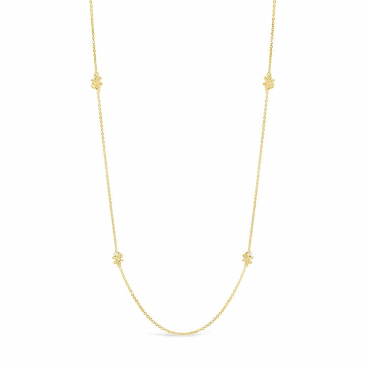 Daisy Chain Yellow Gold Long Necklace for wholesale by Maree London